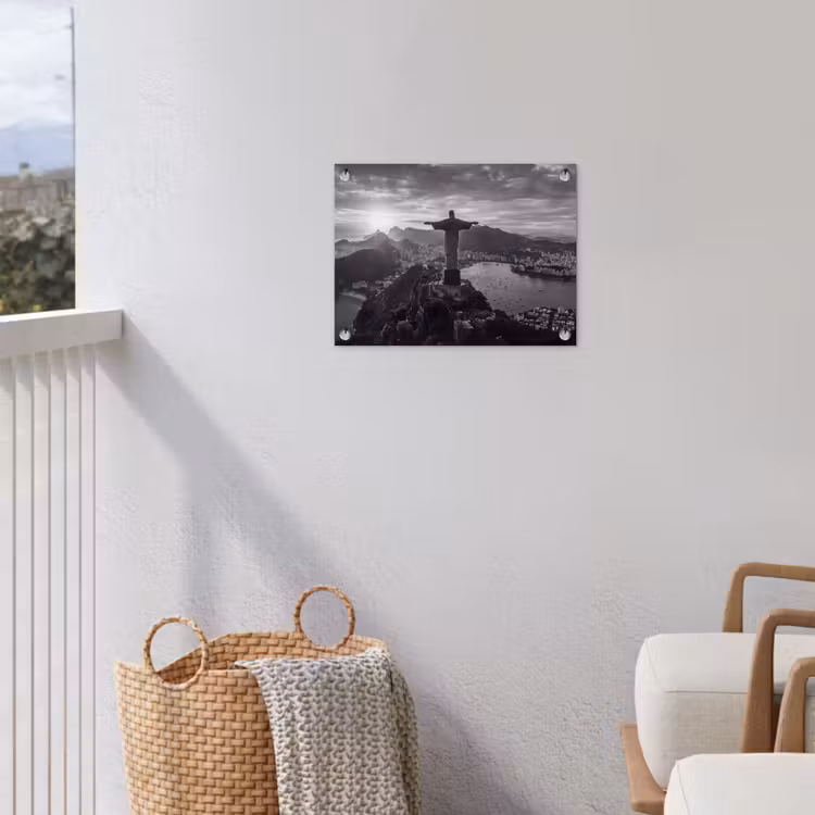 Monument - Stadsgezicht - Landschap - Zwart-wit tuinposter los doek klein -sfeer8