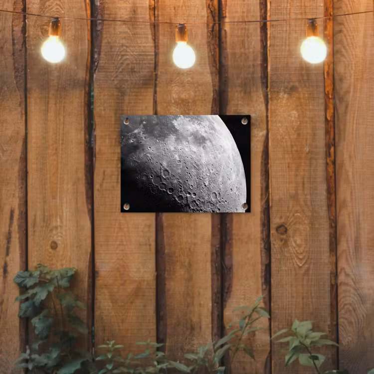Garden Poster - Moon - Craters - Space - Maan - Kraters - Ruimte tuinposter los doek klein
