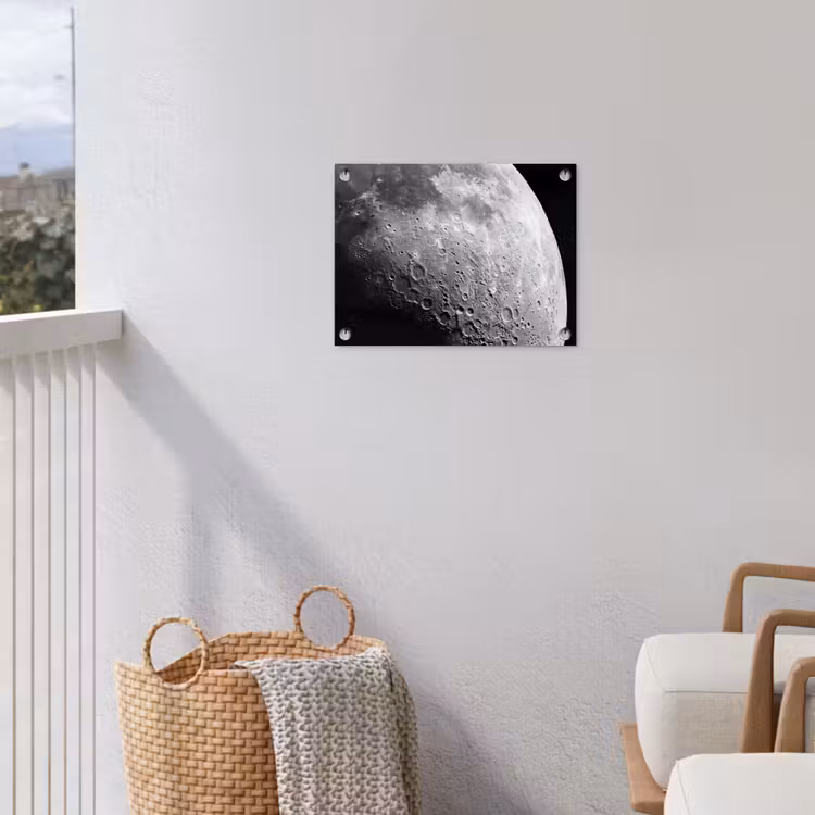 Garden Poster - Moon - Craters - Space - Maan - Kraters - Ruimte tuinposter los doek klein