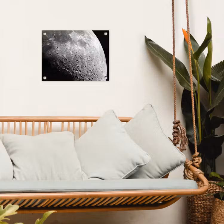 Garden Poster - Moon - Craters - Space - Maan - Kraters - Ruimte tuinposter los doek klein
