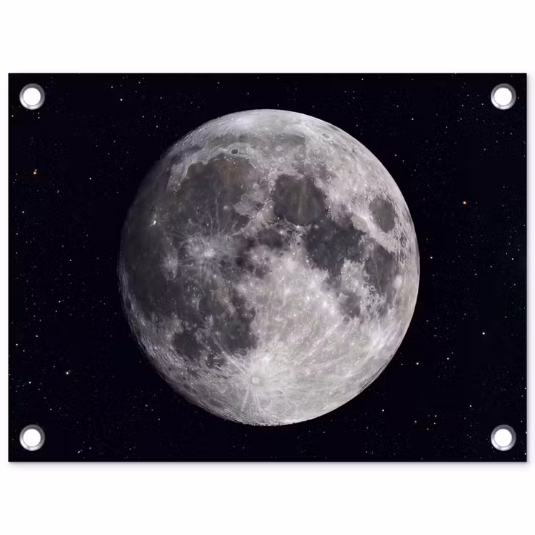 Garden Poster - Moon - Stars - Space - Maan - Sterren - Ruimte tuinposter los doek klein
