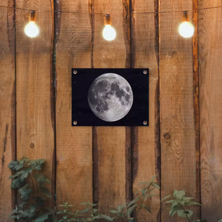 Garden Poster - Moon - Stars - Space - Maan - Sterren - Ruimte tuinposter los doek klein