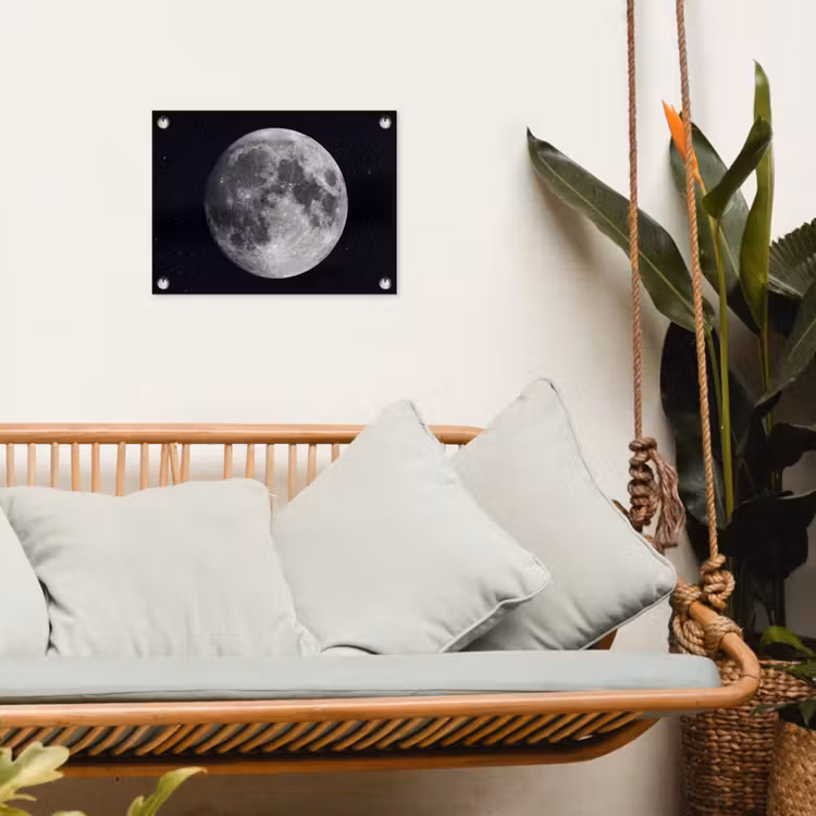 Garden Poster - Moon - Stars - Space - Maan - Sterren - Ruimte tuinposter los doek klein