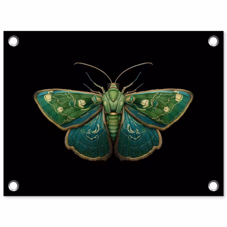 Mot - Levendig - Groen tuinposter los doek klein -3d