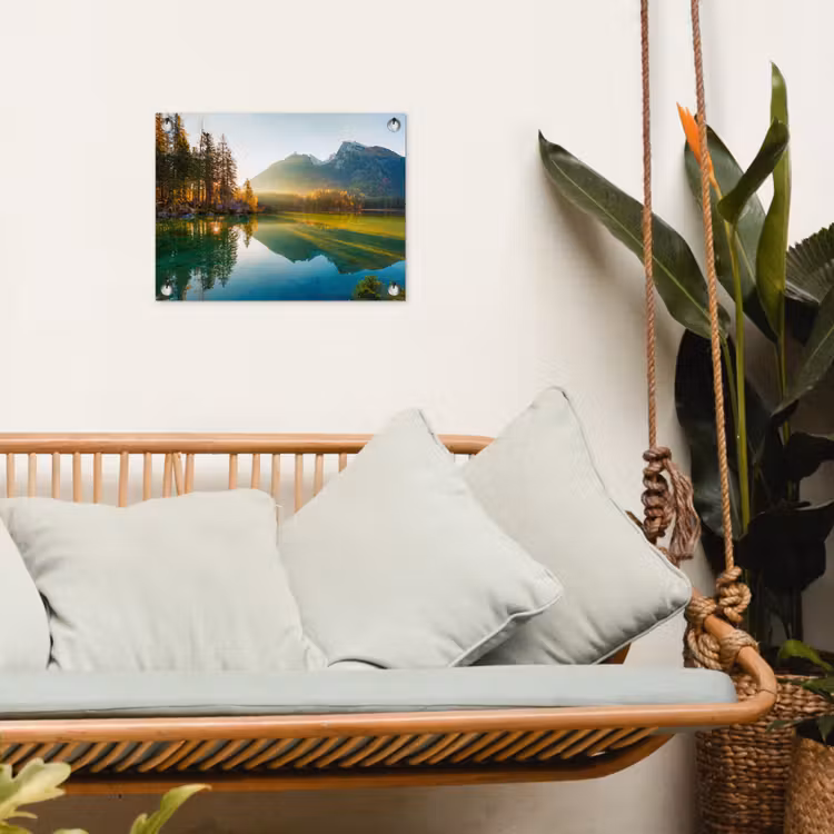 Bergmeer in de Ochtendzon tuinposter los doek klein -sfeer7