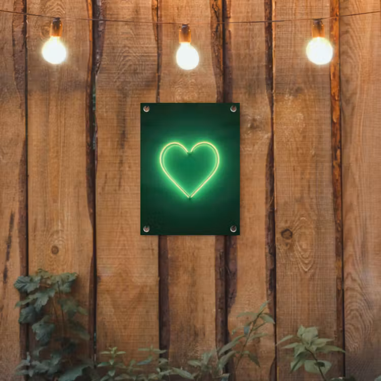 Neon - Groen - Licht tuinposter los doek klein -sfeer1