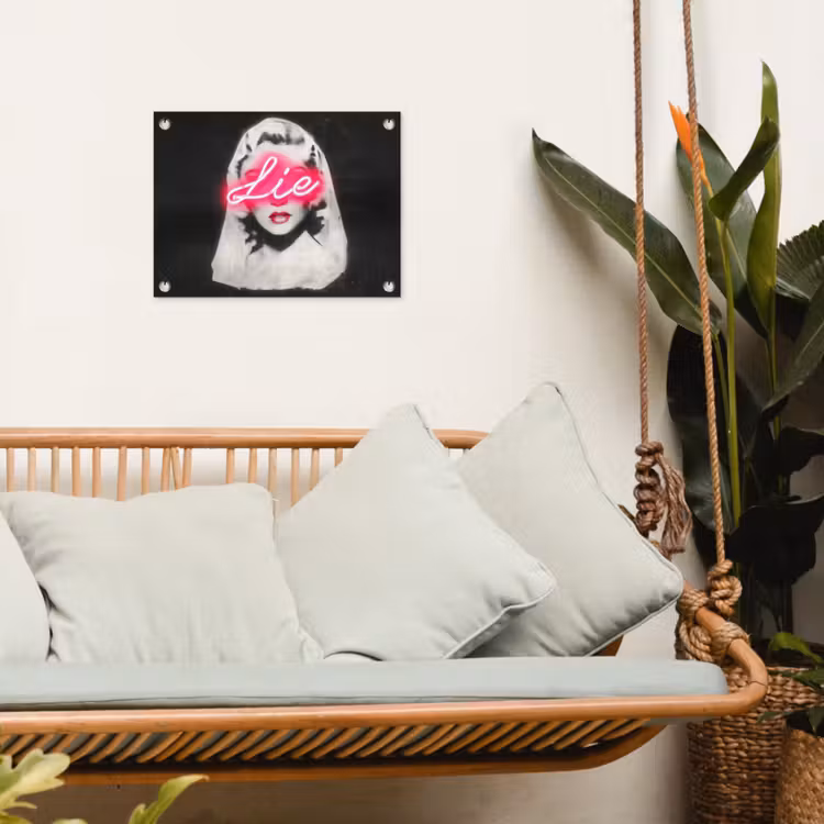 Neon - Letters - Vintage - Vrouw tuinposter los doek klein -sfeer7