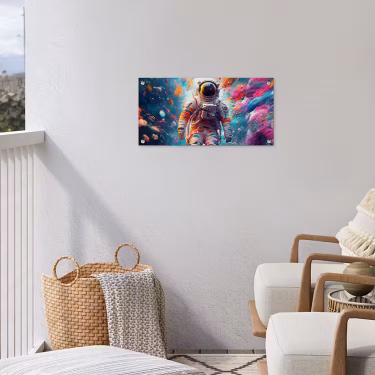 Neon - Meteoriet - Neon - Astronaut tuinposter los doek klein -sfeer8