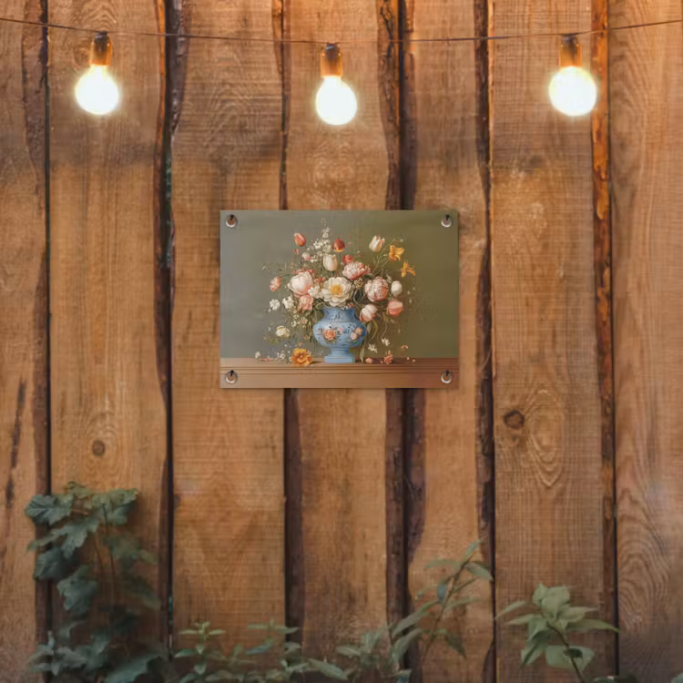 Neutral - Bloemen - Boeket - Vaas tuinposter los doek klein -sfeer1