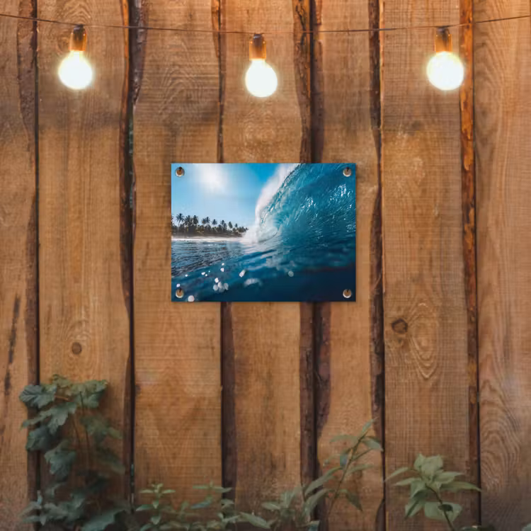 Oceaan - Golf - Strand - Natuur - Blauw tuinposter los doek klein -sfeer1