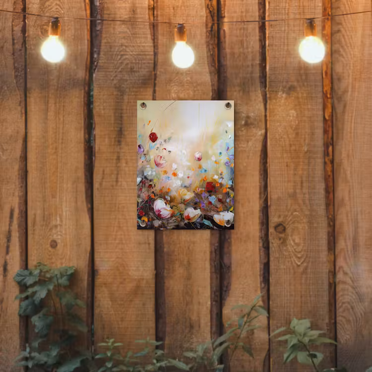 Olieverf - Bloemen - Kleurrijk - Natuur tuinposter los doek klein -sfeer1