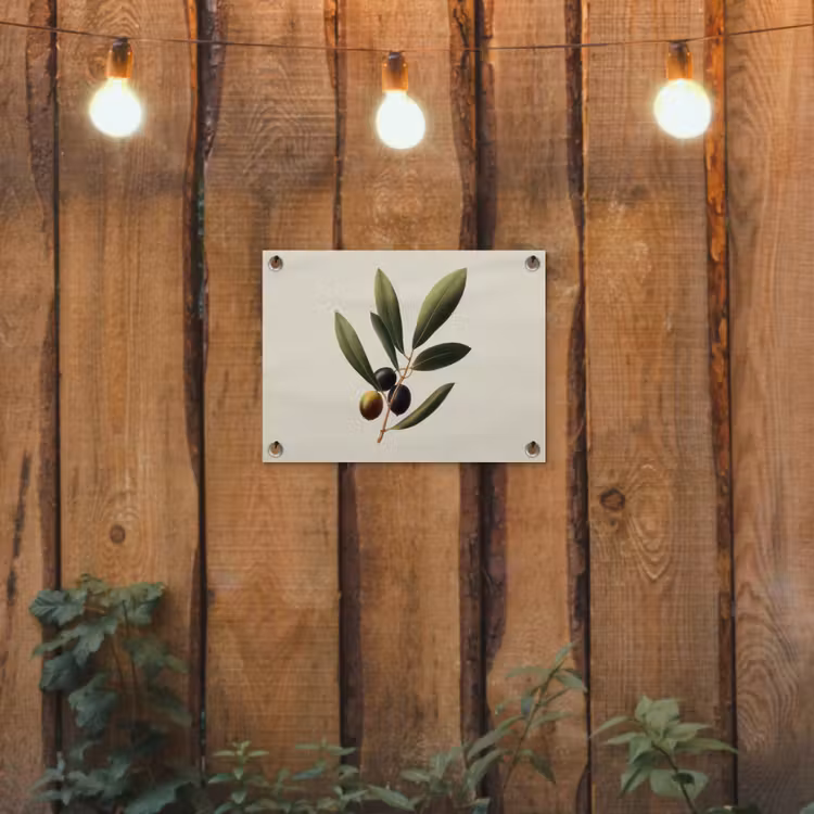Olijftak - Donkergroen - Olijven tuinposter los doek klein -sfeer1