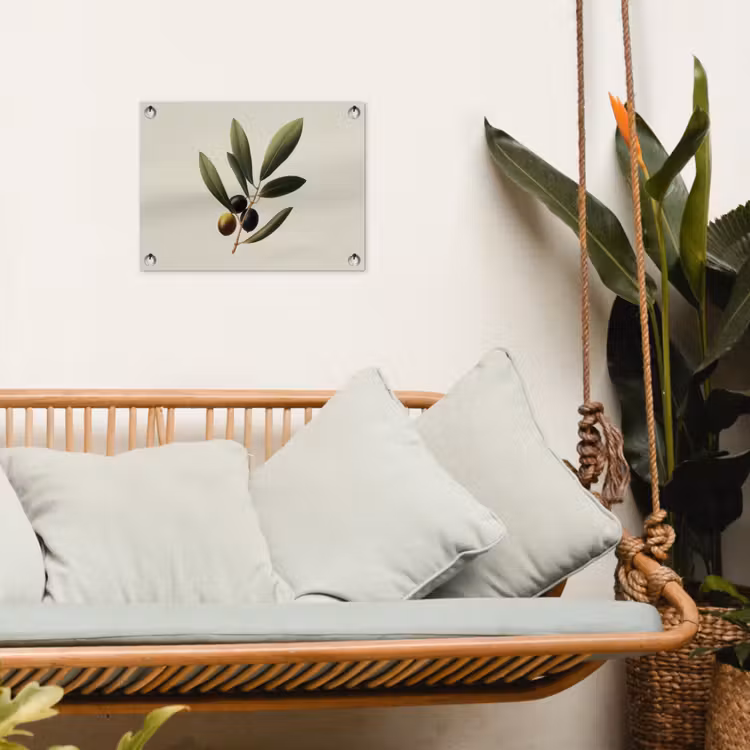 Olijftak - Donkergroen - Olijven tuinposter los doek klein -sfeer7