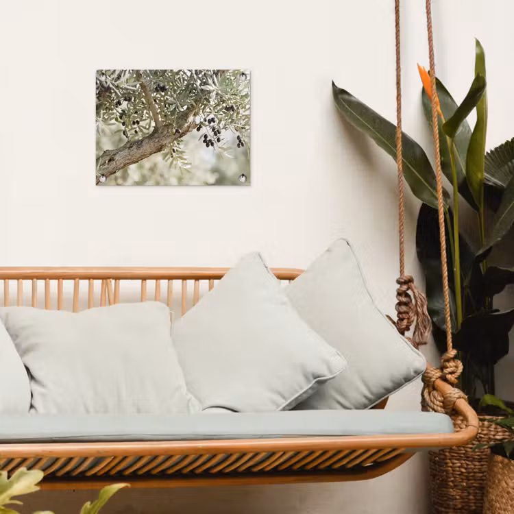 Garden Poster - Olive tree - branch - green - Olijfboom - tak - groen tuinposter los doek klein