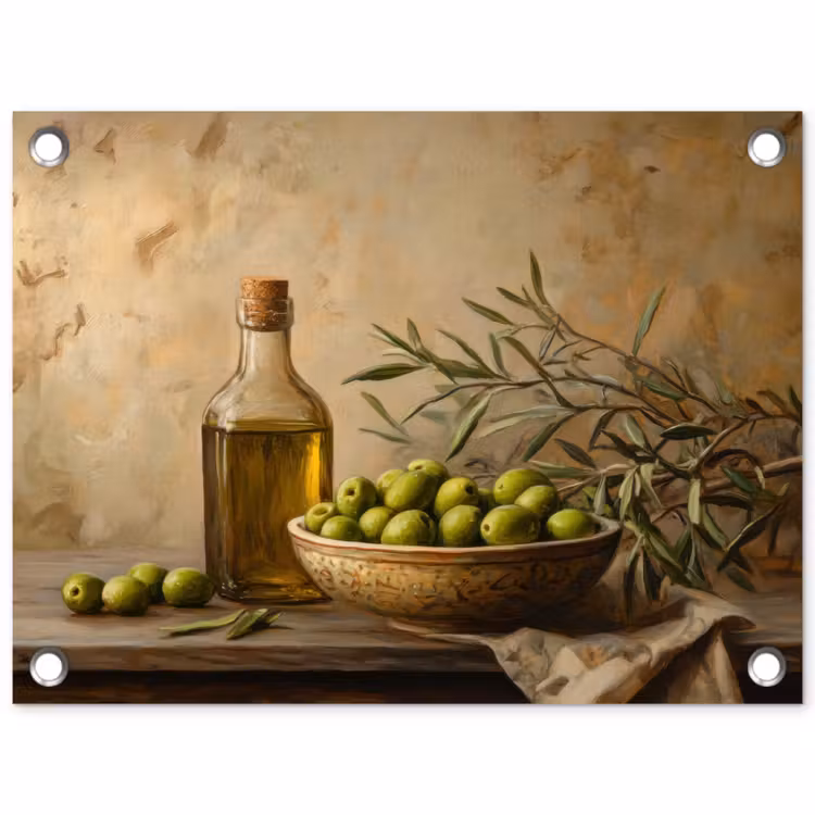 Olijven - Stilleven - Vintage tuinposter los doek klein -3d