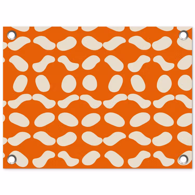 Oranje - Organische vormen - Wit tuinposter los doek klein 239 -3d