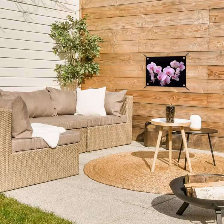 Orchidee - Bloemen - Roze - Flora tuinposter los doek klein -sfeer4