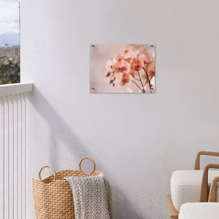 Orchidee - Bloemen - Roze - Bloemblaadjes tuinposter los doek klein -sfeer8