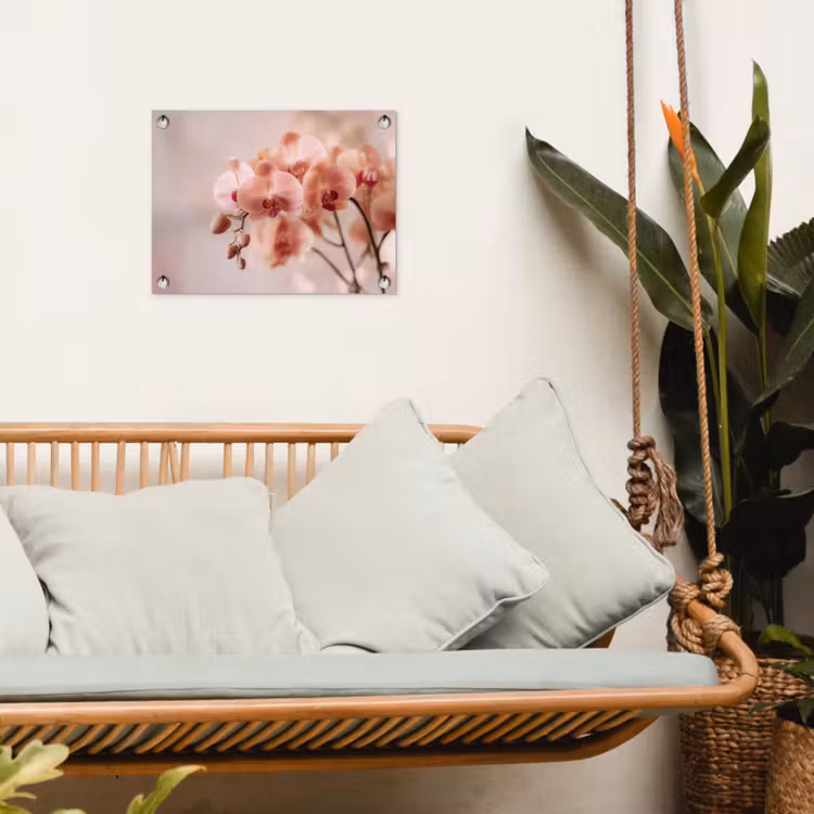 Orchidee - Bloemen - Roze - Bloemblaadjes tuinposter los doek klein -sfeer7