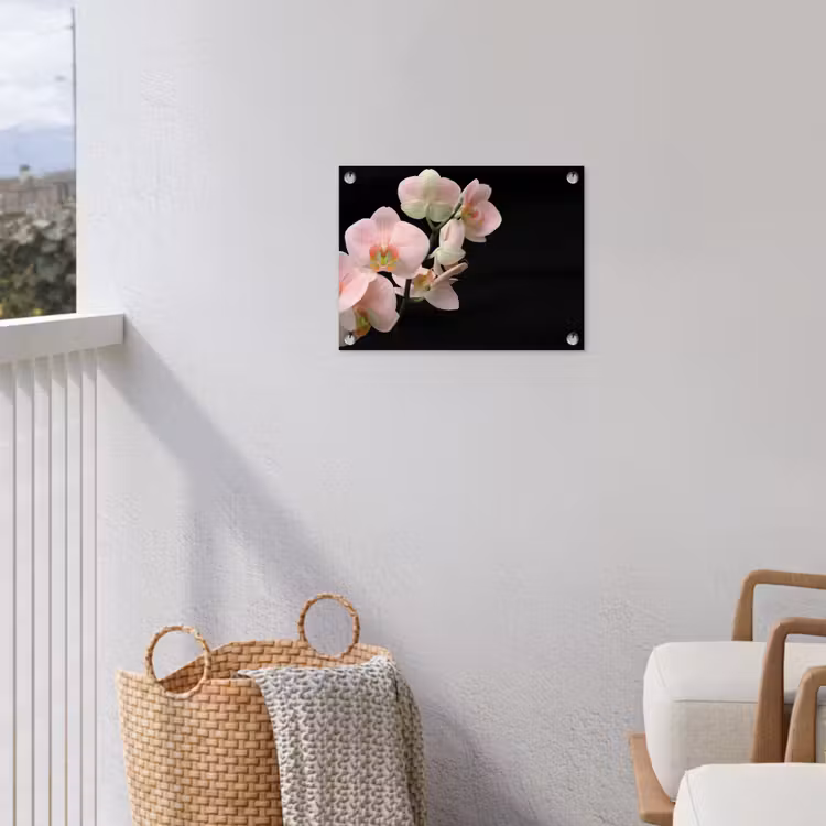 Orchidee - Bloemen - Roze - Stilleven - Flora tuinposter los doek klein -sfeer8