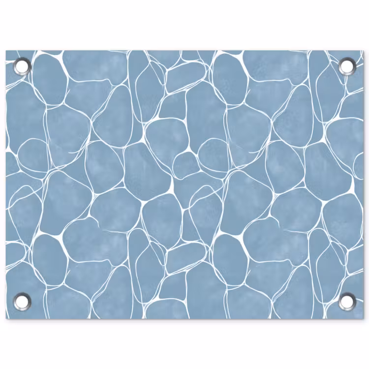 Organisch - Patroon - Blauw tuinposter los doek klein 239 -3d