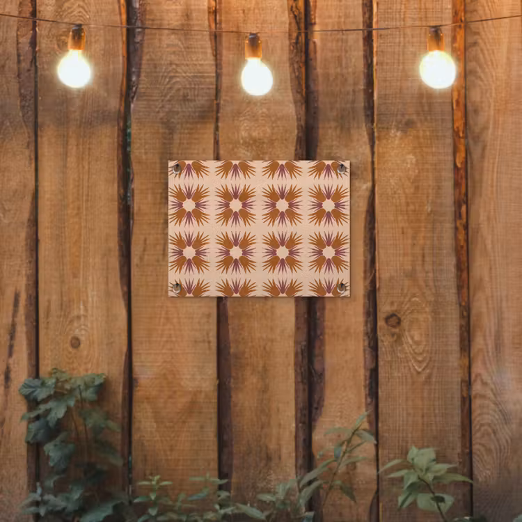 Ornament - Patroon - Oker tuinposter los doek klein 239 -sfeer1