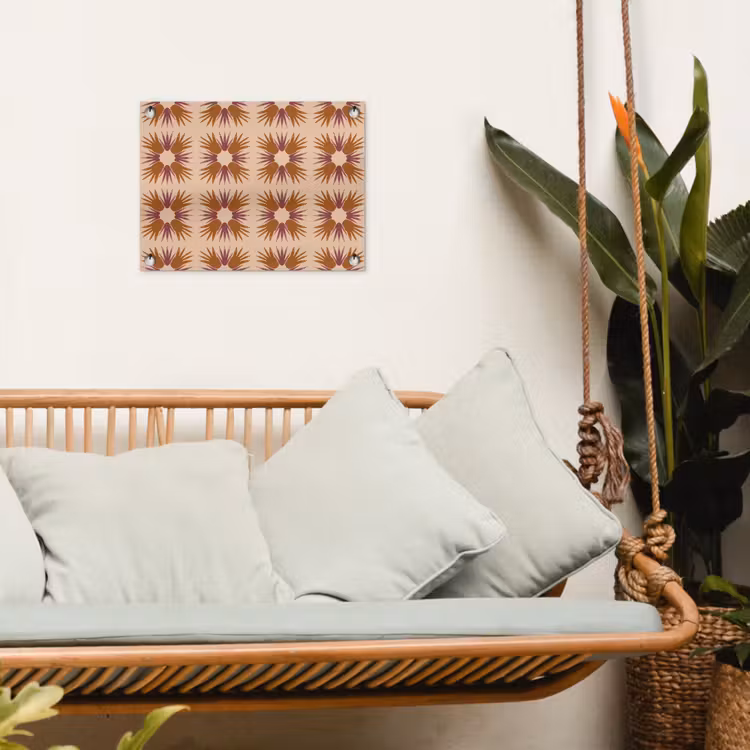 Ornament - Patroon - Oker tuinposter los doek klein 239 -sfeer7