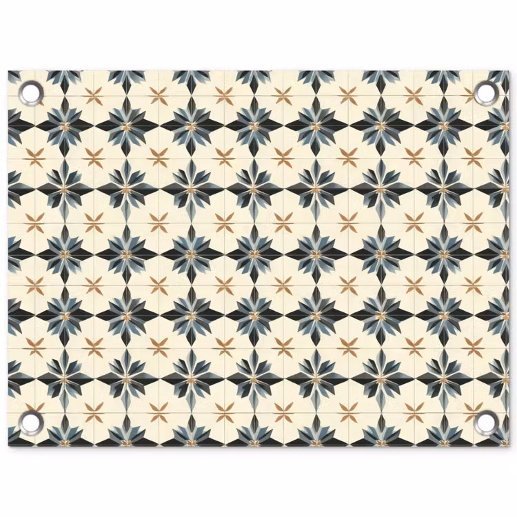 Sierlijk - Ornament - Blauw tuinposter los doek klein 239 -3d
