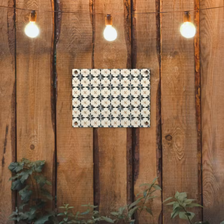 Sierlijk - Ornament - Blauw tuinposter los doek klein 239 -sfeer1