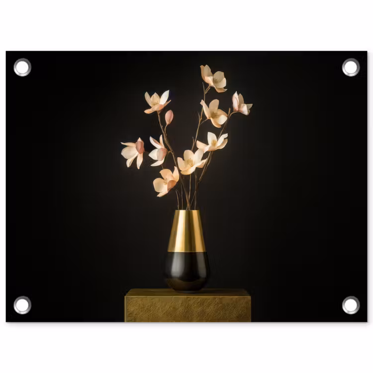 Sierlijk - Boeket - Goud - Vaas tuinposter los doek klein -3d