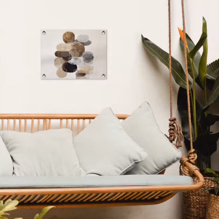 Ovaal - Kleurvlakken - Penseelstreken tuinposter los doek klein -sfeer7