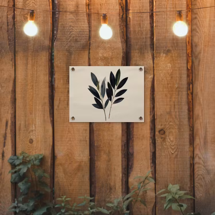 Ovaalvormige bladeren - Diep groen - Symmetrisch tuinposter los doek klein -sfeer1