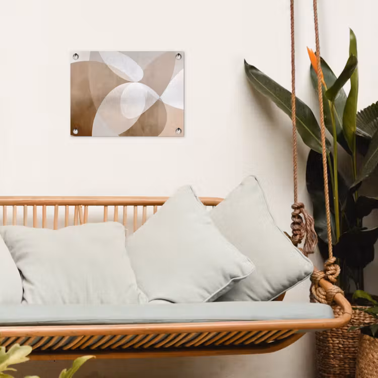Ovale vormen - Transparant - Zachte overgang tuinposter los doek klein -sfeer7