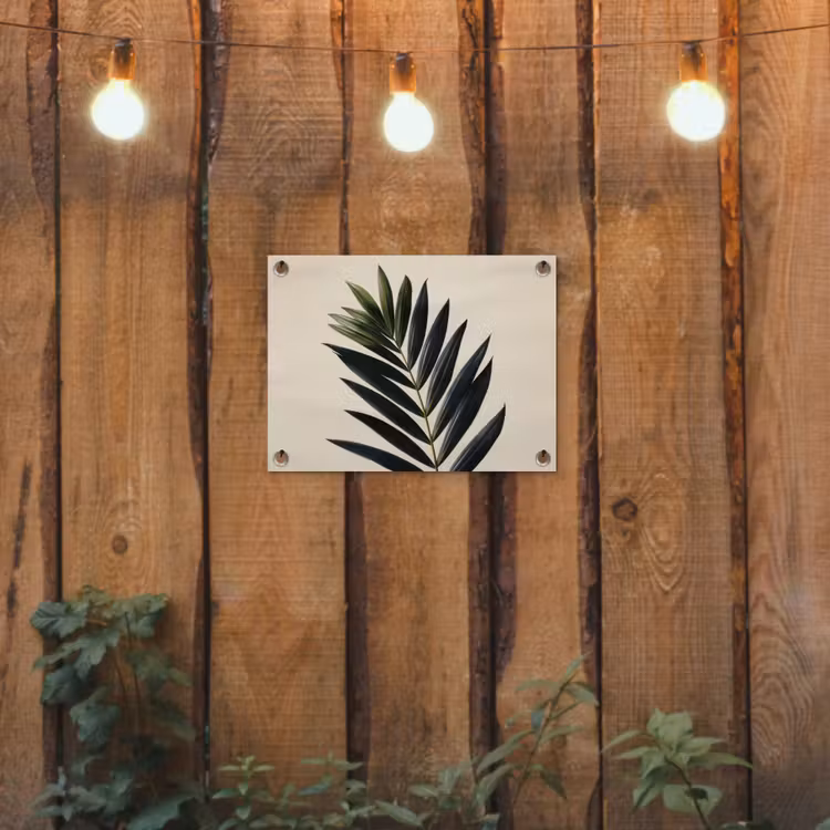 Palmblad - Donkere bladen - Subtiel tuinposter los doek klein -sfeer1