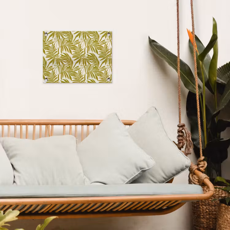 Palmblad - Patroon - Groen tuinposter los doek klein 239 -sfeer7