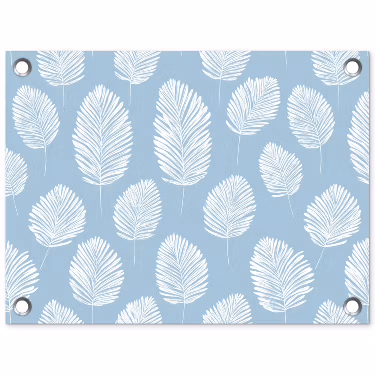 Palmbladeren - Naadloos - Patroon - Pastelblauw tuinposter los doek klein 239 -3d