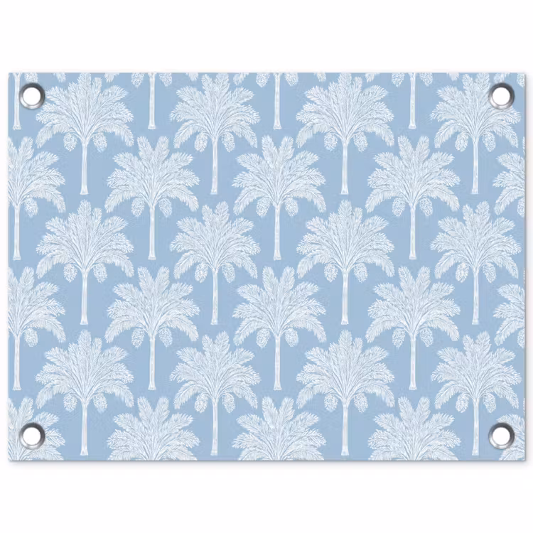 Palmboom - Modern - Blauw tuinposter los doek klein 239 -3d