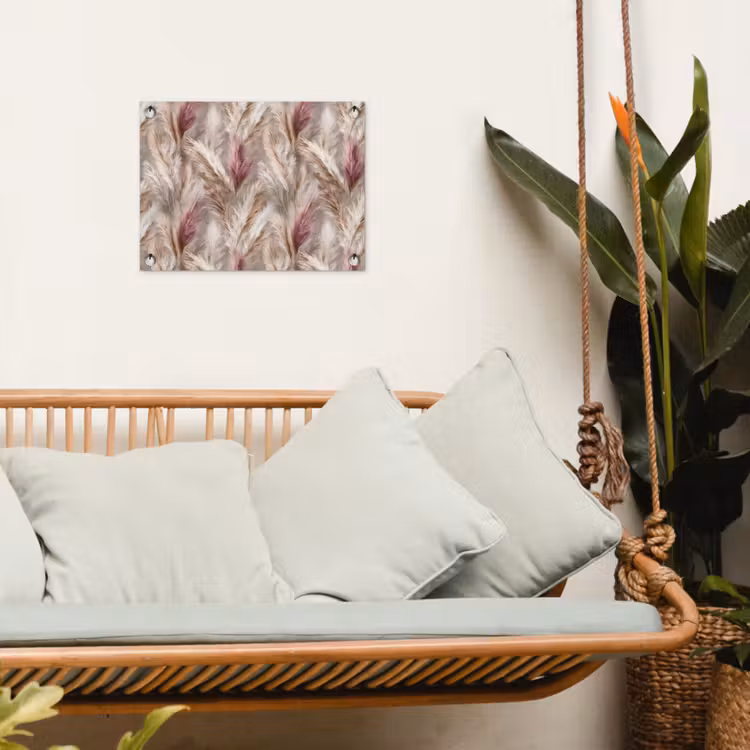 Pampasgras - Pluizig - Kleurrijk tuinposter los doek klein 239 -sfeer7