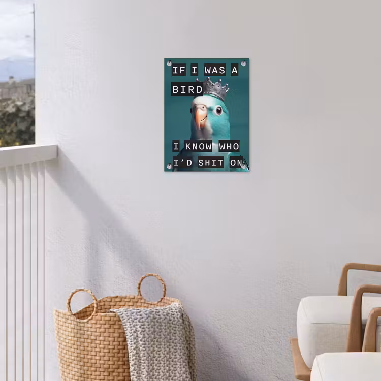 Parkiet - Turquoise - Quotes - Decoratie tuinposter los doek klein -sfeer8