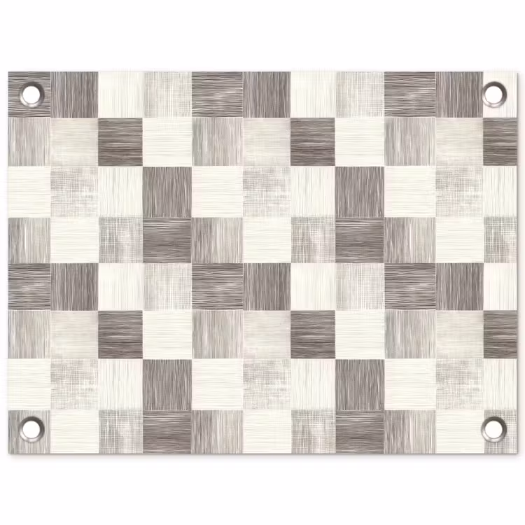 Patroon - Dambord - Houtnerf tuinposter los doek klein 239 -3d