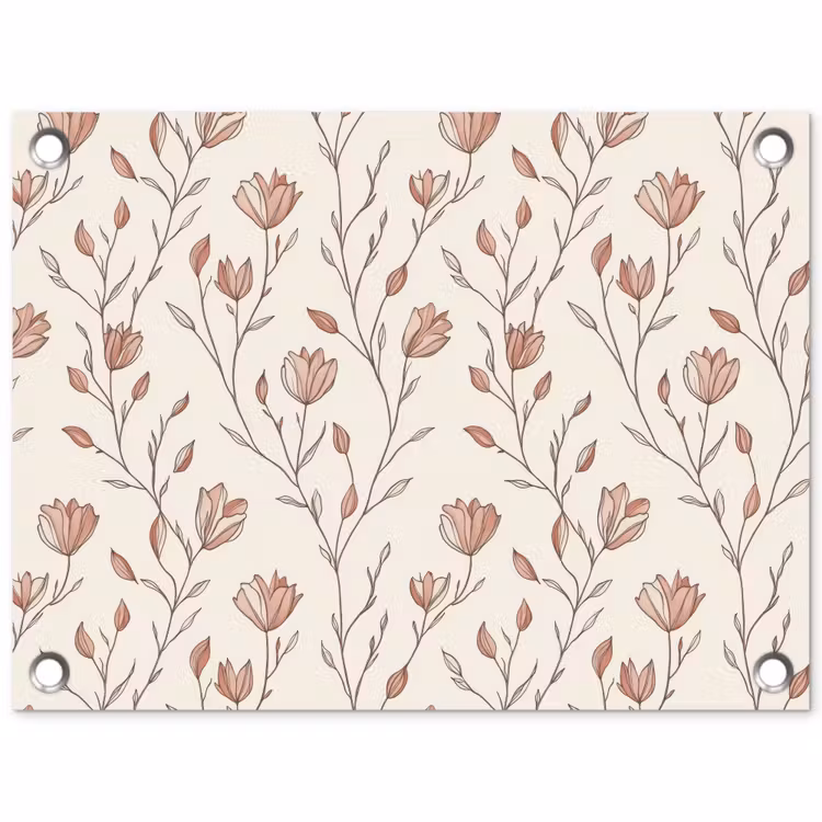 Patroon - Klassiek - Roze tuinposter los doek klein 239 -3d
