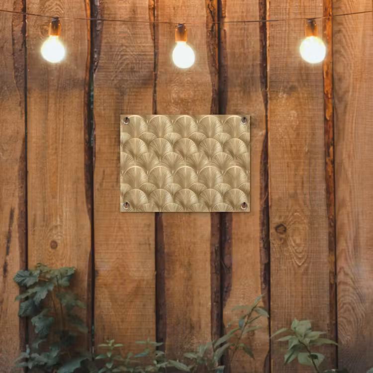 Patroon - Waaier - Goud tuinposter los doek klein 239 -sfeer1