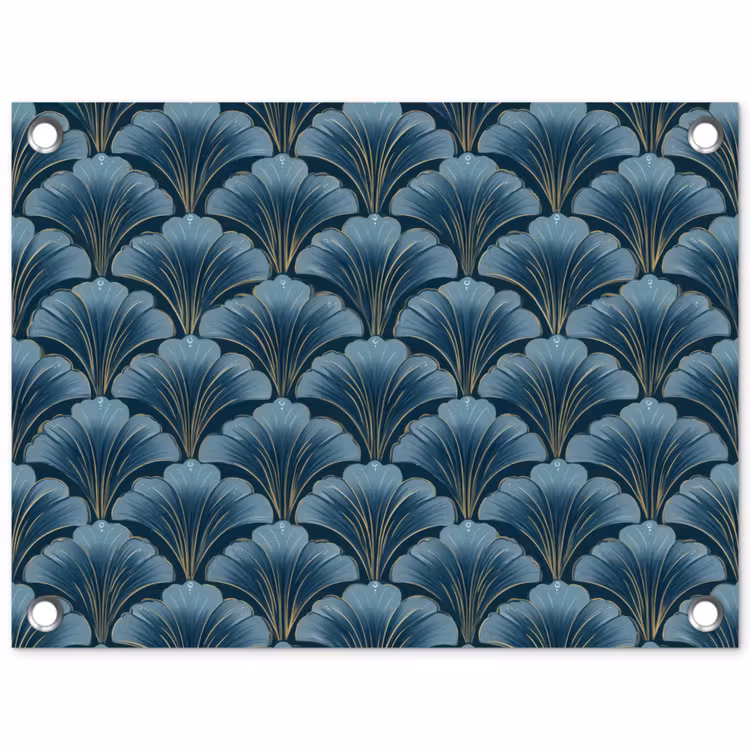 Patroon - Ginkgoblad - Blauw tuinposter los doek klein 239 -3d