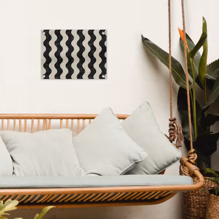 Patroon - Marmer - Groen - Cremé tuinposter los doek klein 239 -sfeer7