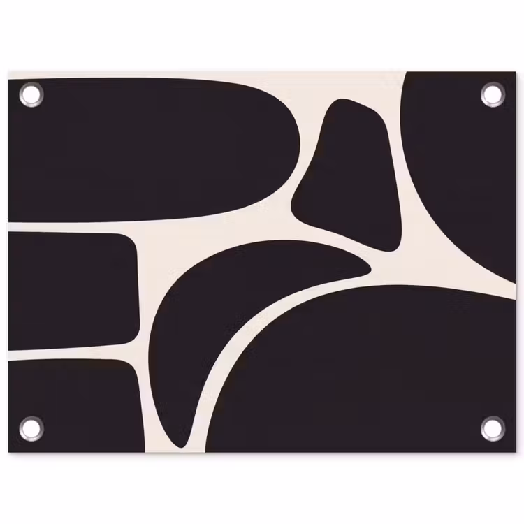 Garden Poster - Pattern - Organic - Black - Patroon - Organisch - Zwart tuinposter los doek klein