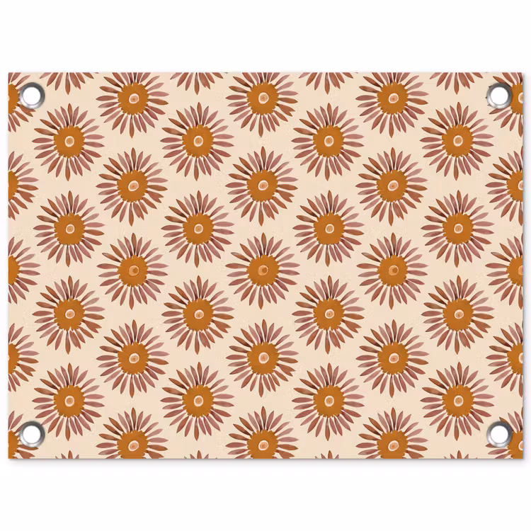 Patroon - Retro - Bruin tuinposter los doek klein 239 -3d