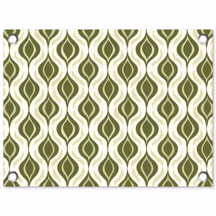 Patroon - Retro - Groen tuinposter los doek klein 239 -3d
