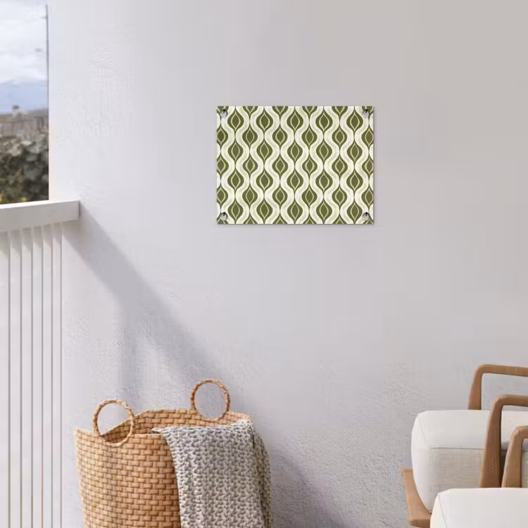 Patroon - Retro - Groen tuinposter los doek klein 239 -sfeer8