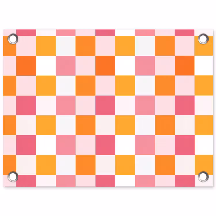 Patroon - Vierkant - Roze tuinposter los doek klein 239 -3d