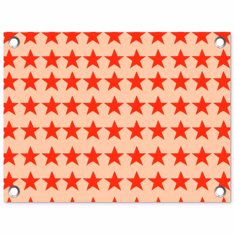 Patroon - Sterren - Rood tuinposter los doek klein 239 -3d